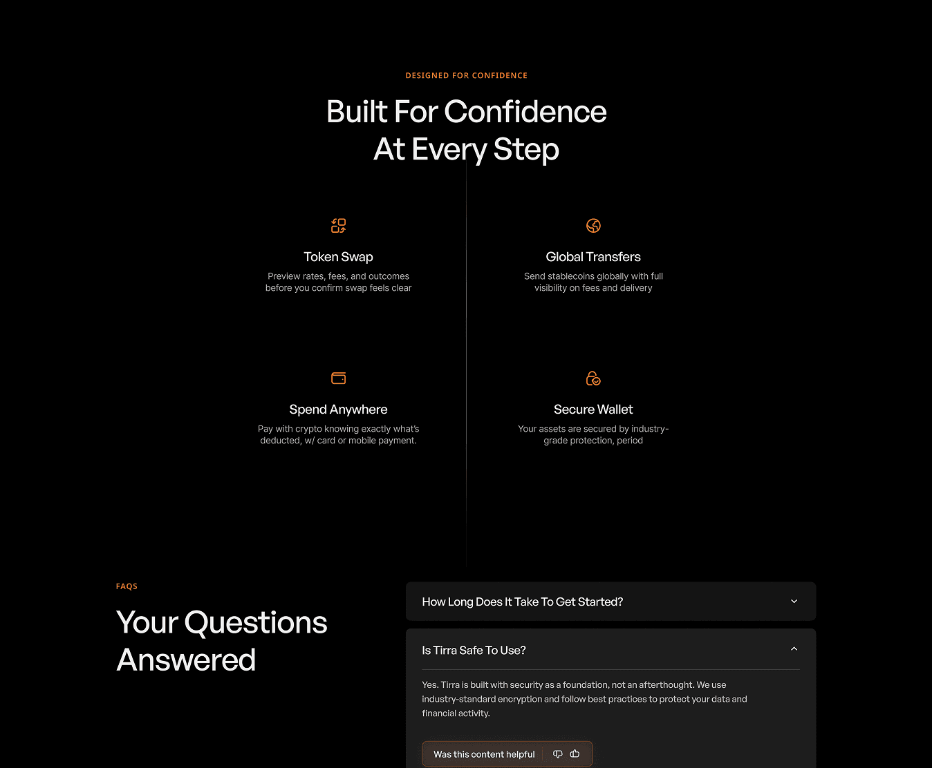 Tirra Built for confidence design